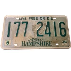 Vintage New Hampshire License Plate 2004 Live Free Or Die Old Man Mountain
